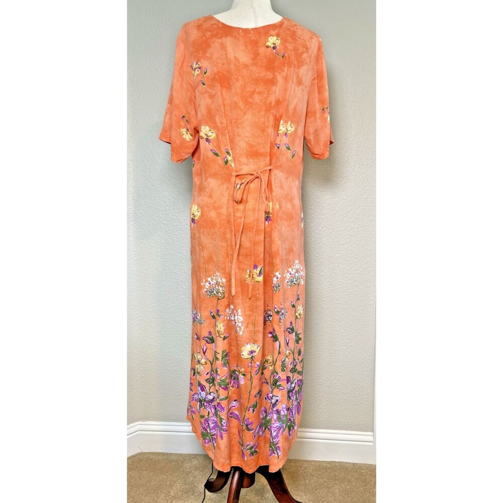 LA Cera womens casual floral summer dress XL vacation travel party cottagecore - Picture 3 of 10
